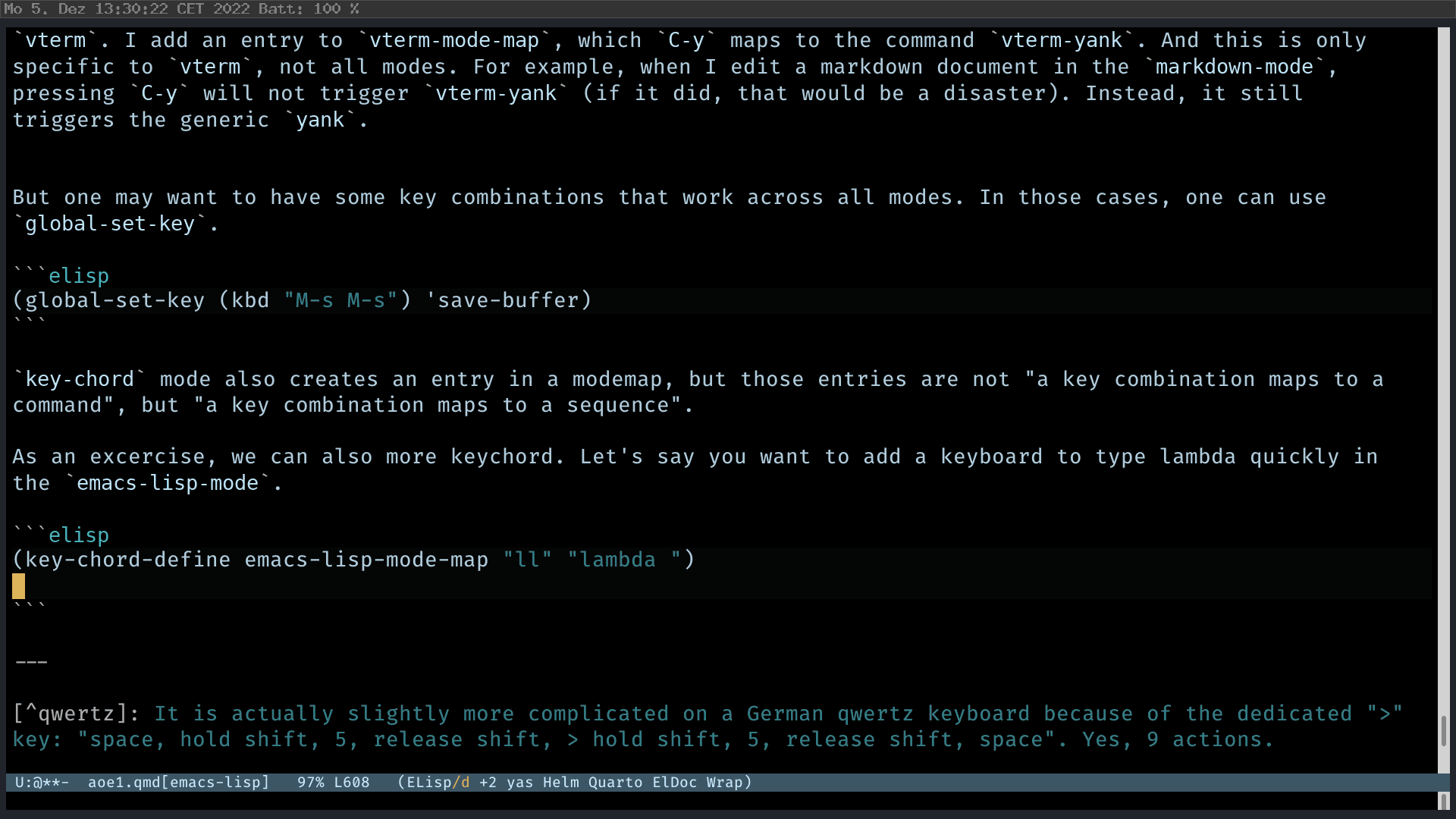 Advent of emacs #7: How I type special characters in emacs